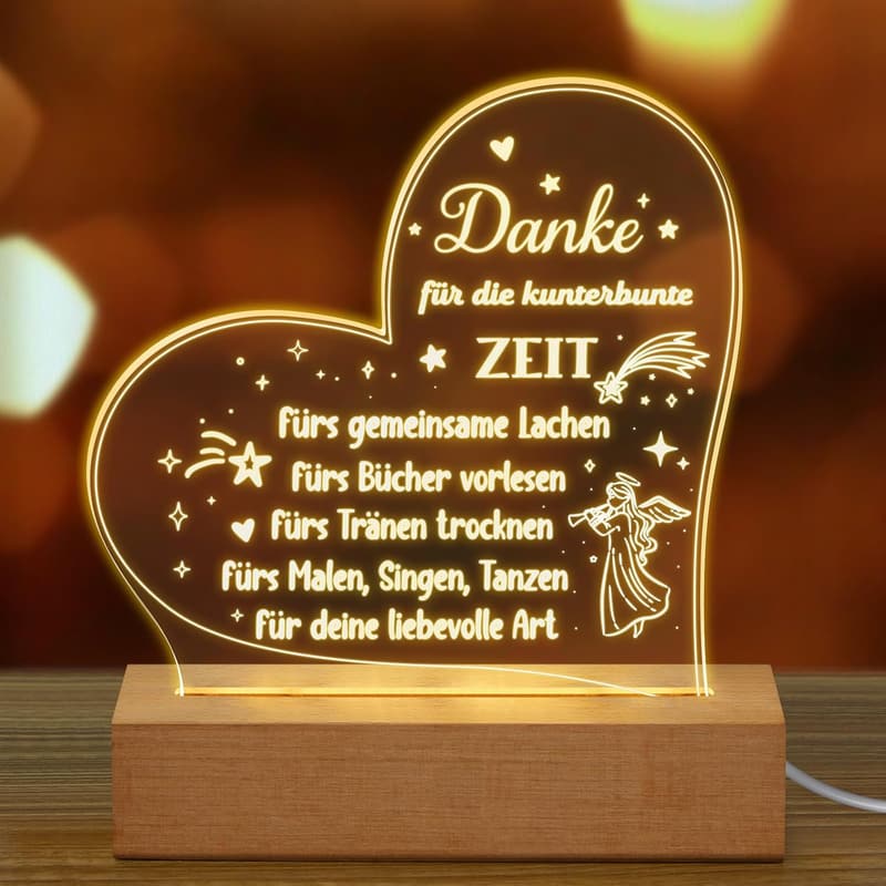 LED Nachtlicht für Lehrerinnen - Abschiedsgeschenk im Acryldesign
