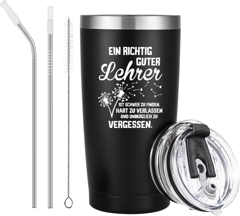 Abschiedsgeschenk für Lehrer – Edelstahl Thermobecher 600ml