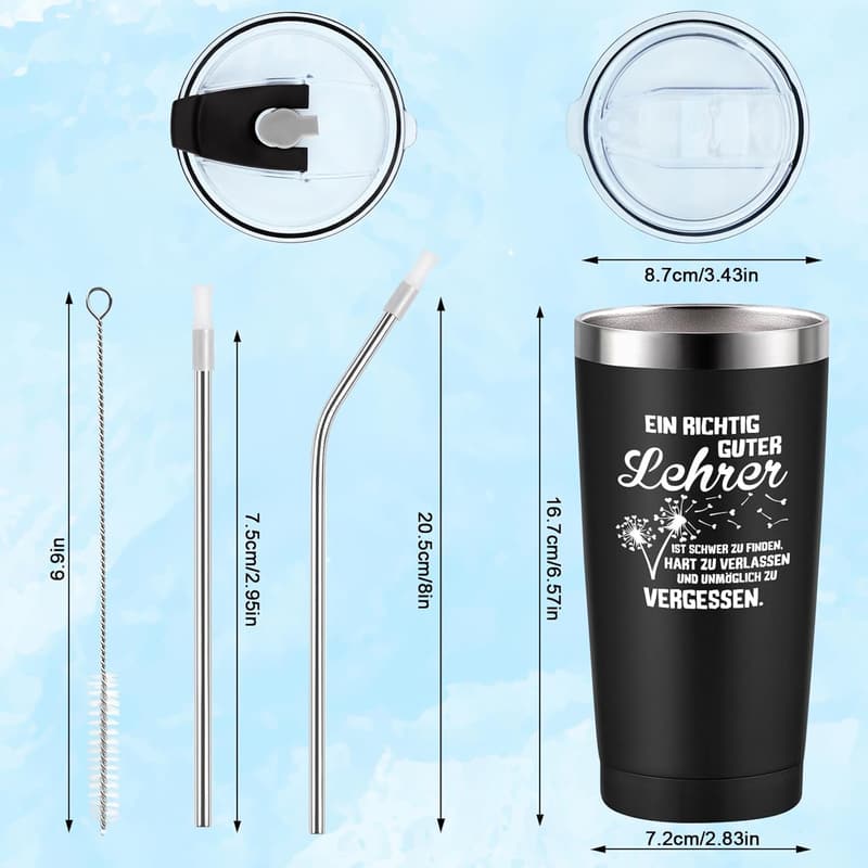 Abschiedsgeschenk für Lehrer – Edelstahl Thermobecher 600ml