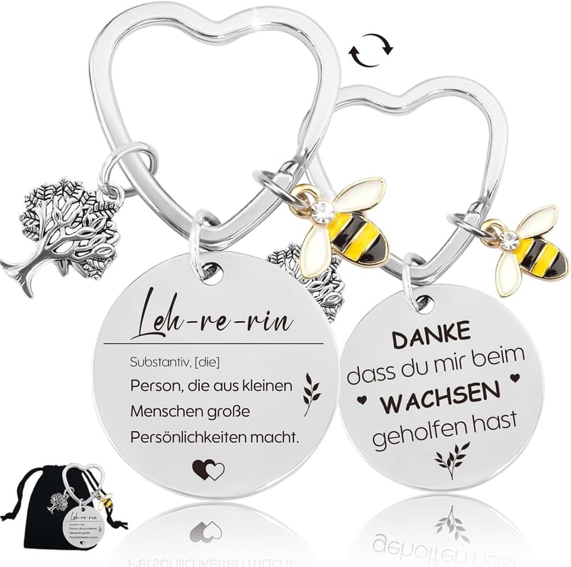 Abschiedsgeschenk für Lehrer – Schlüsselanhänger mit Dankeschön