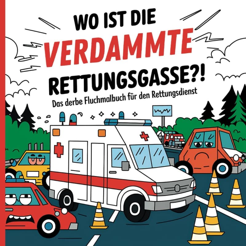 Humorvolles Malbuch für Rettungsdienstmitarbeiter zur Entspannung