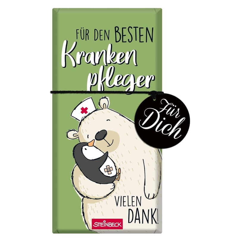 Schokoladentafel für den besten Krankenpfleger – Dankeschön-Geschenk 100g