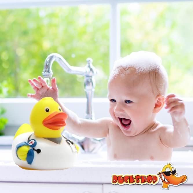 Badeente Krankenpfleger mit Schlüsselanhänger, 8 cm
