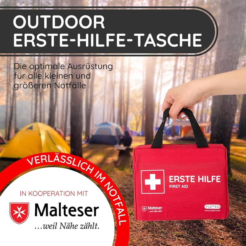 Erste-Hilfe-Set mit Wundspray, Kältekompressen und Pflastern