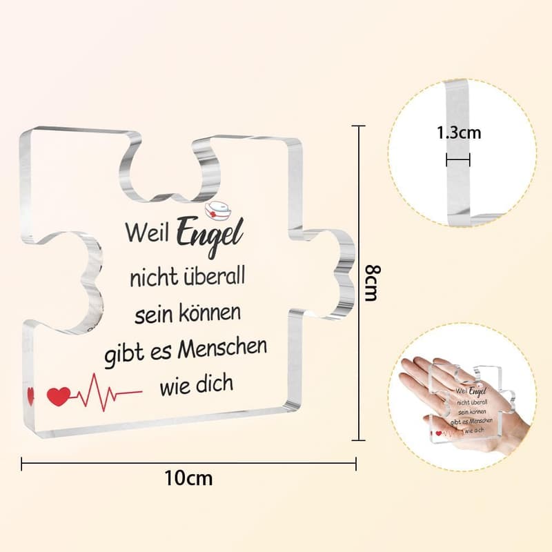 Geschenk für Pflegekräfte: Motivations-Acrylplakette für Krankenschwestern