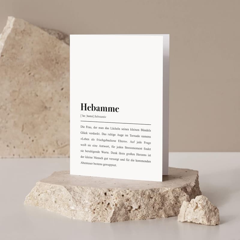 Hebamme Grußkarte mit Umschlag