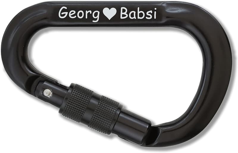 3D-Glas Karabinerhaken Pro HMS mit persönlicher Gravur für Kletterer