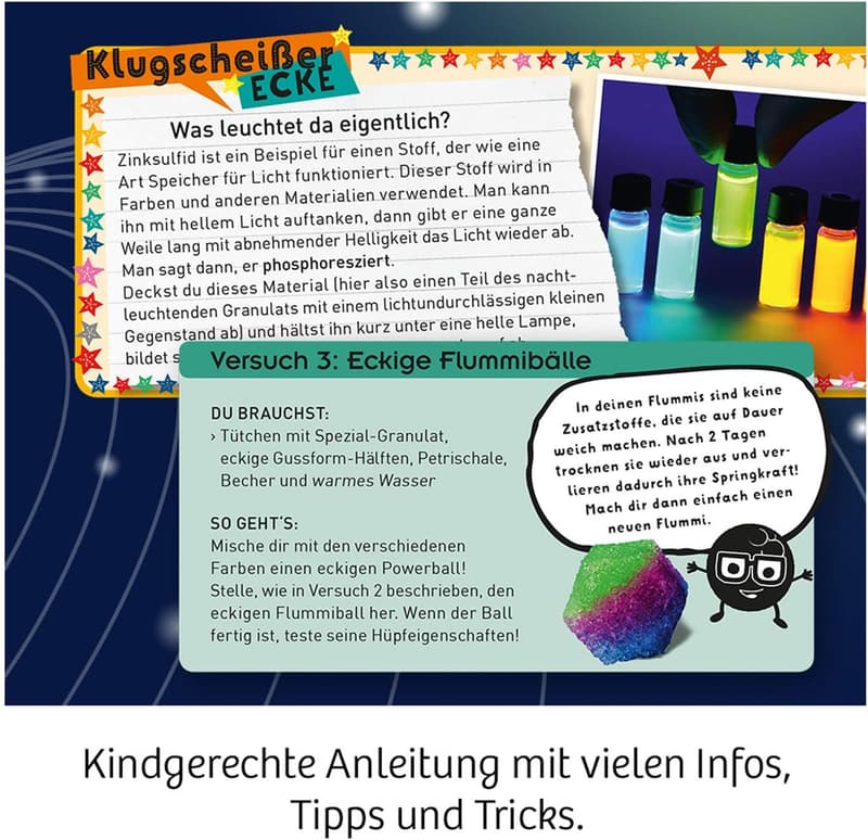 Nachtleuchtende Flummi-Power: Experimentierset für Einsteiger