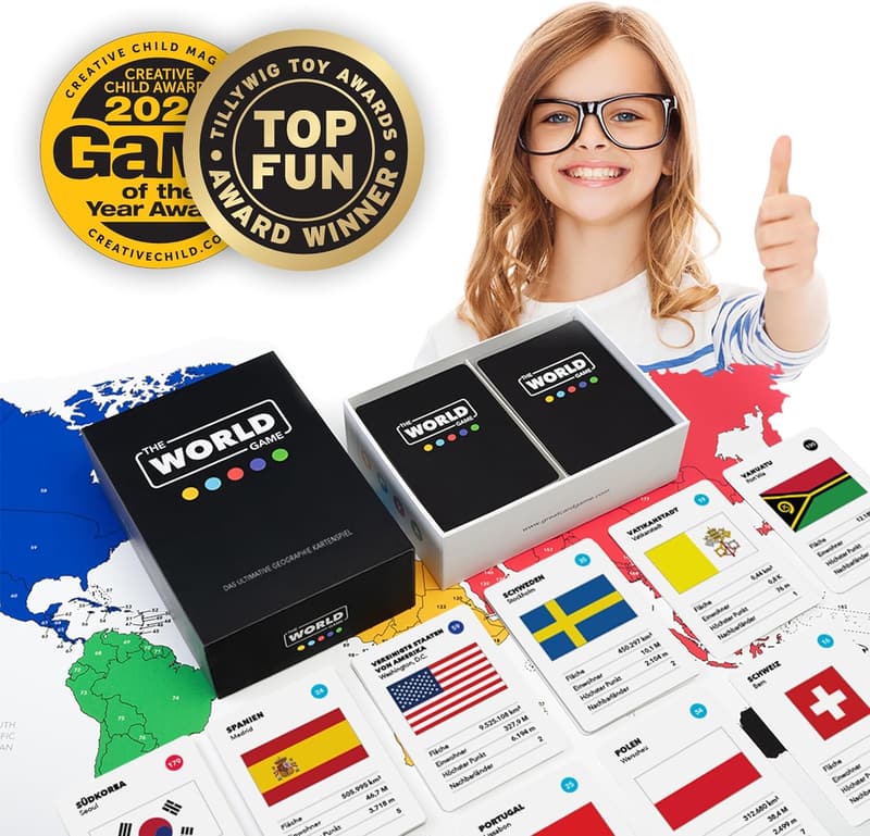 Weltspiel - Geographie Lernspiel für 2-6 Personen, deutsche Version