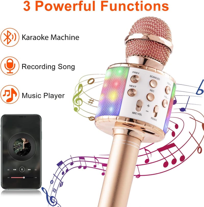 Tragbares Bluetooth Karaoke Mikrofon für Kinder und Teenager