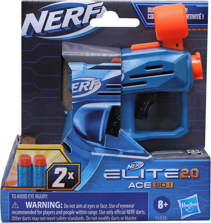 Nerf Elite 2.0 Ace SD-1 Dart-Blaster mit 2 Elite Darts und Halterung