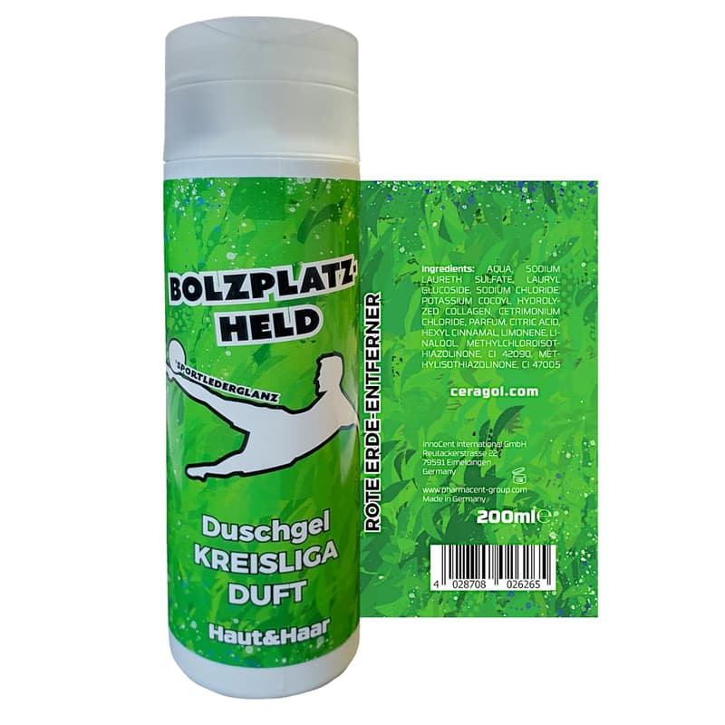 Duschgel Bolzplatzheld - Geschenk für Fußballspieler und Männer