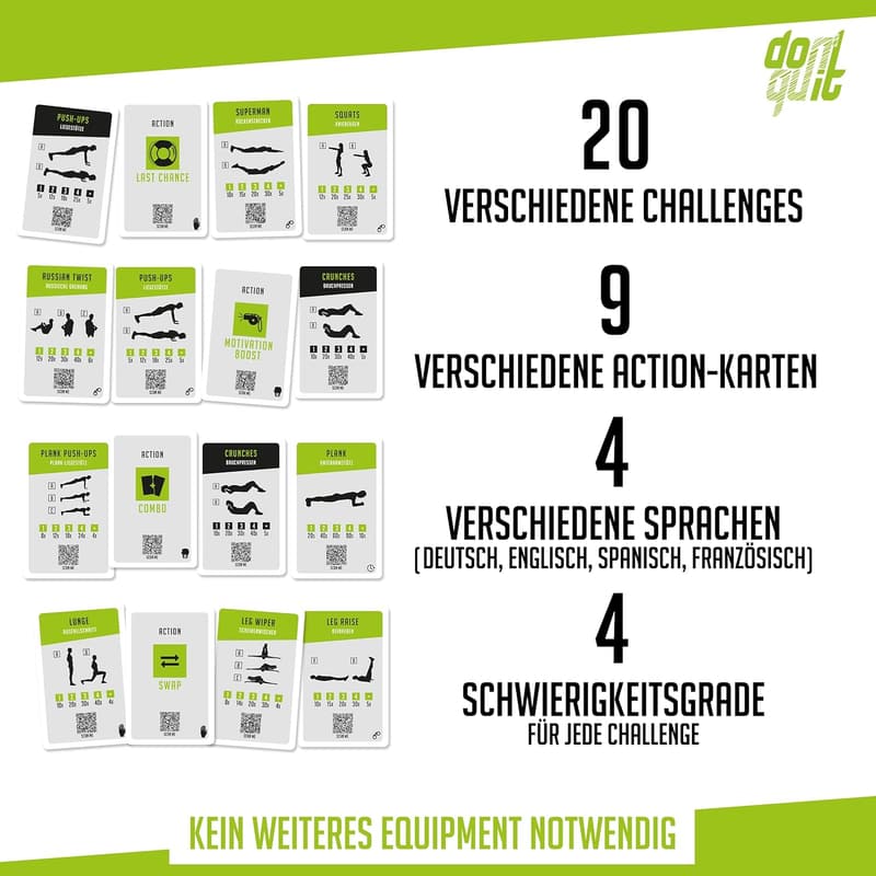 Survivor Challenge Fitness-Kartenspiel für Ganzkörpertraining