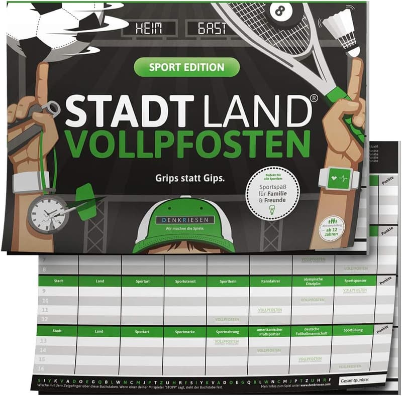 DENKRIESEN Stadt Land Fluss - Sport Edition für kreative Mannschaftsabende