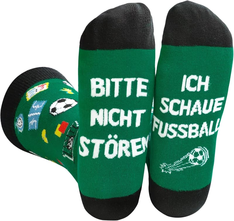 Lustige Fußballsocken mit Spruch für Männer