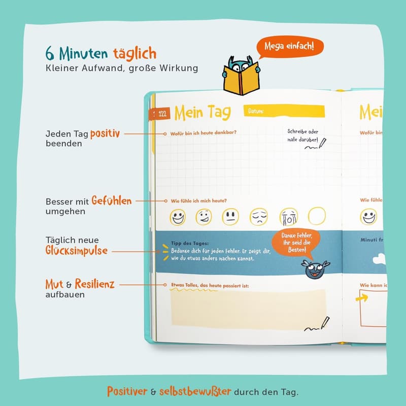 Gefühlstagebuch für Kinder 6-13 Jahre – Selbstbewusstsein & Achtsamkeit fördern