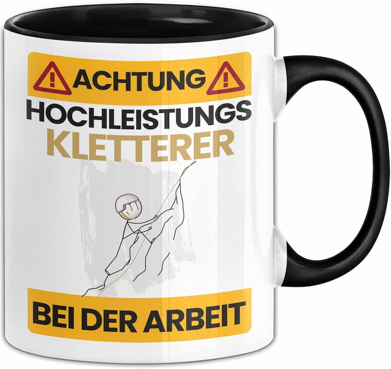 Lustige Kletterer Tasse mit Spruch – Geschenkidee für Kletterer