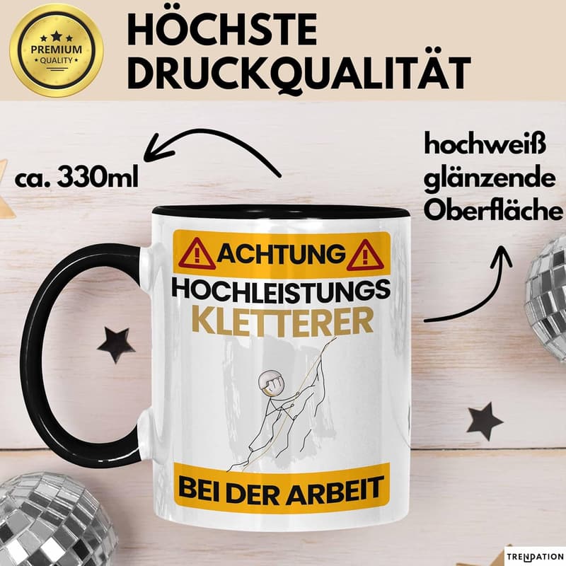Lustige Kletterer Tasse mit Spruch – Geschenkidee für Kletterer