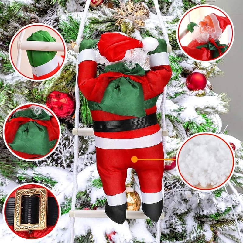 Weihnachtsmann Klettersspielzeug mit 3M LED Lichterkette für Weihnachtsdeko