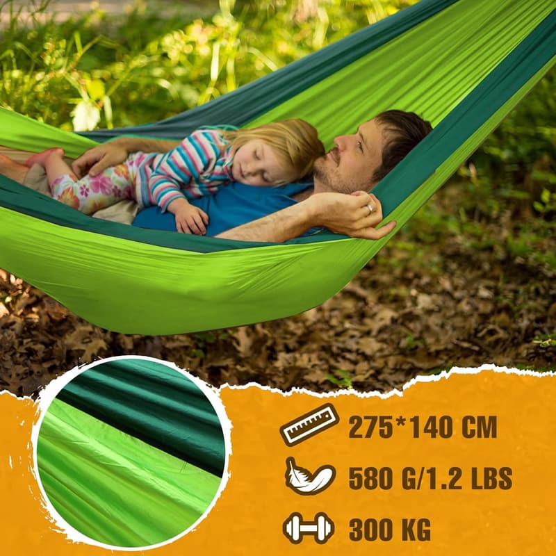 NATUREFUN Ultraleichte Camping-Hängematte, 300 kg Tragkraft, Atmungsaktiv