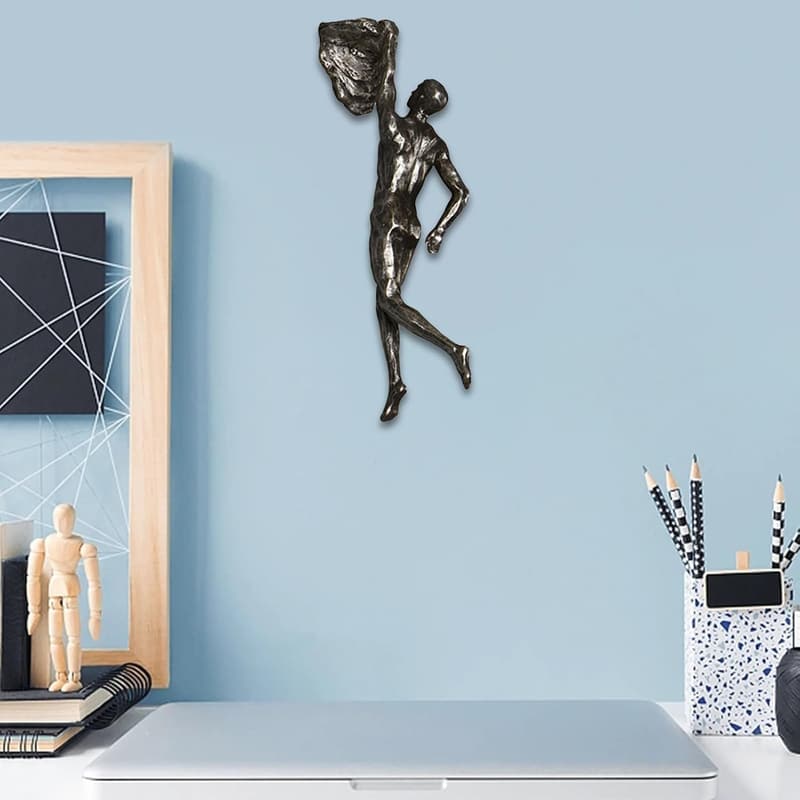 Klettermann Wandkunst aus Kunstharz - Moderne Dekoration für Zuhause