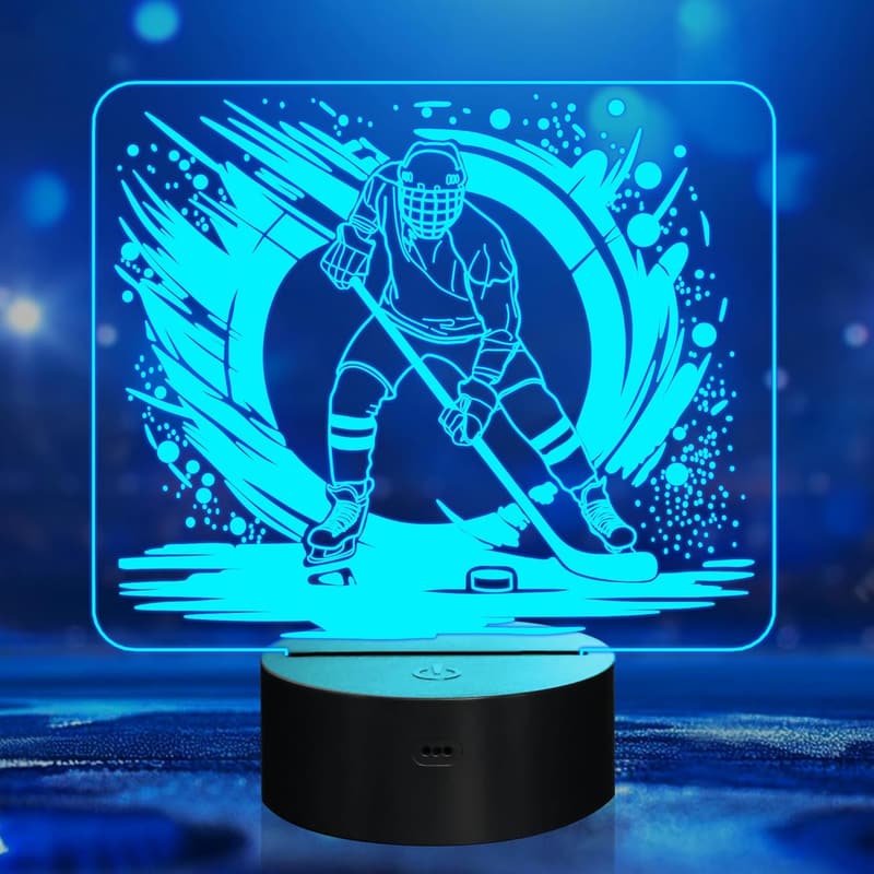 Eishockey Nachtlicht mit 16 Farben – dimmbar & fernbedienbar für Kinder und Erwachsene