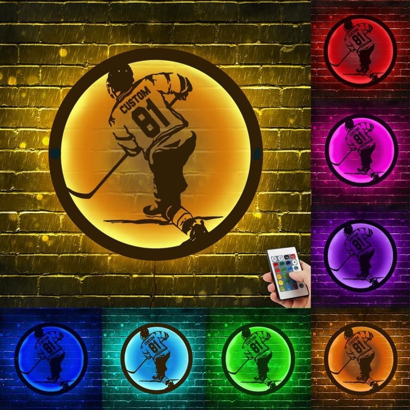 Personalisierte Hockey-Neonlampe mit Namen – ideales Geschenk für Kinder