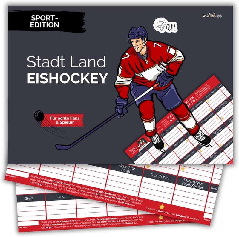Eishockey-Quizspiel für Spieler und Trainer - 50 Blatt Din A4