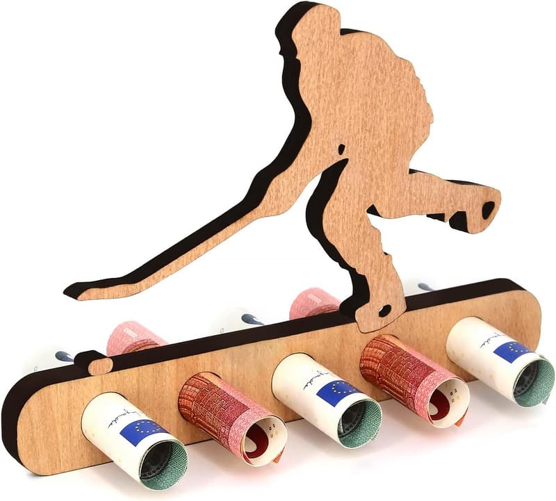 Eishockey Geldgeschenk aus Holz für Geburtstagsfans