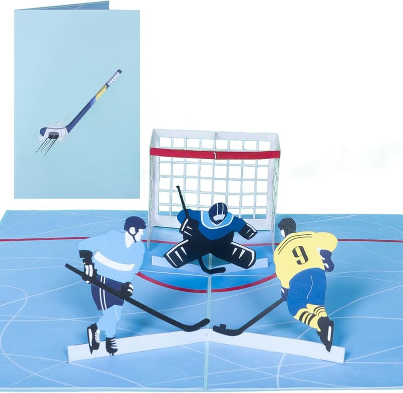 3D Hockey Glückwunschkarte zum Geburtstag für Sportfans