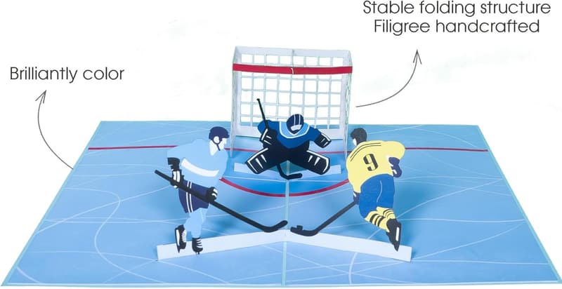 3D Hockey Glückwunschkarte zum Geburtstag für Sportfans