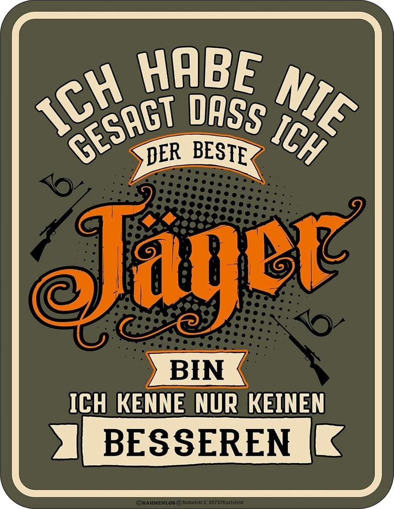 Dekoratives Blechschild für Jäger -