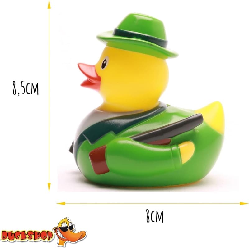 Badeente Jäger mit Gewehr und Zubehör – Geschenk für Jäger