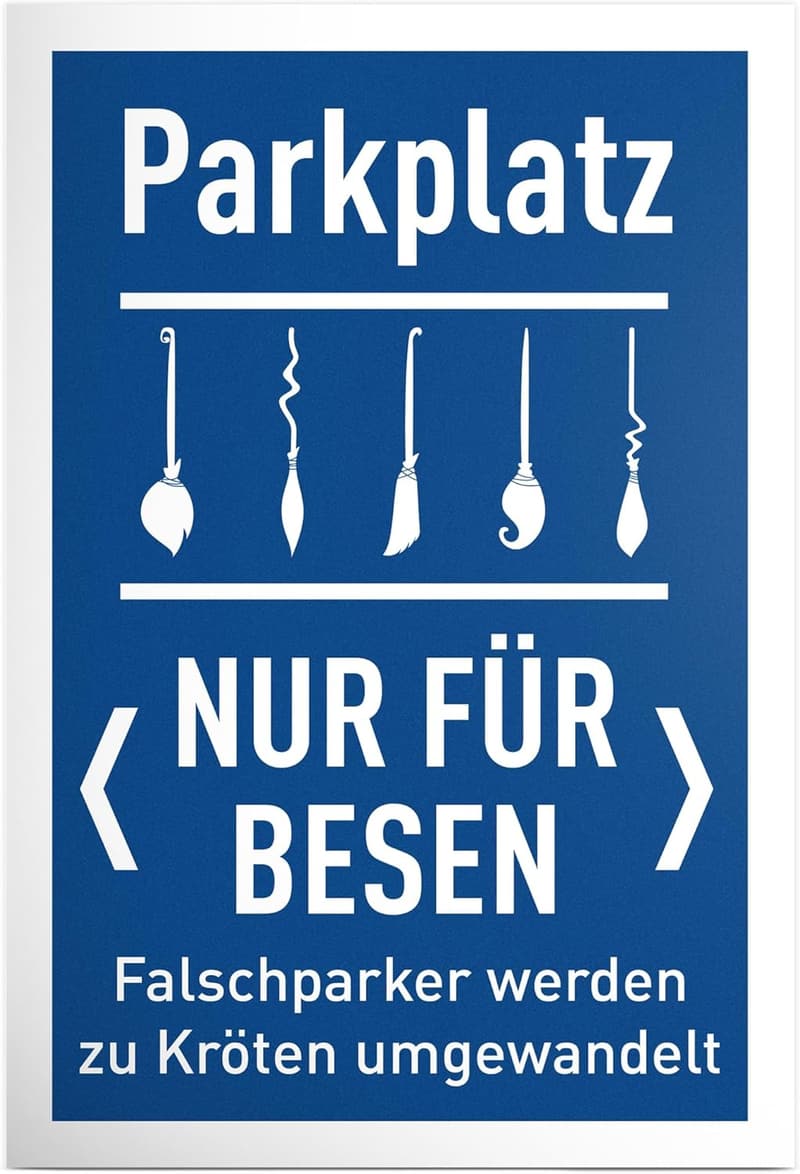 Geburtstagsgeschenk für Frauen - Hexen Parkplatz Schild 30 x 20 cm