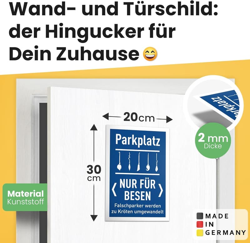 Geburtstagsgeschenk für Frauen - Hexen Parkplatz Schild 30 x 20 cm