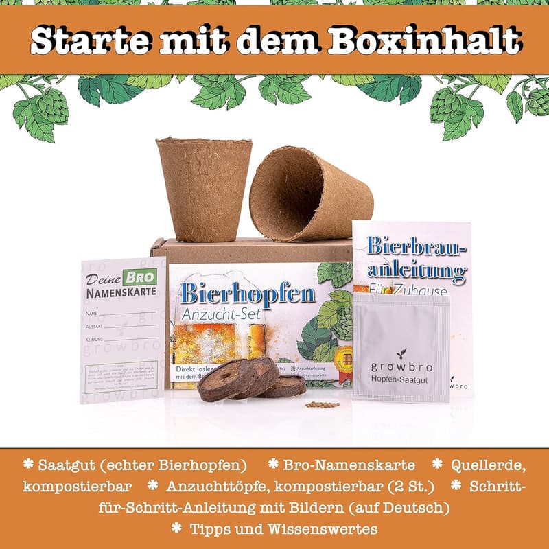 Hopfen Anzuchtset für Männer – Dein Weg zum eigenen Bier
