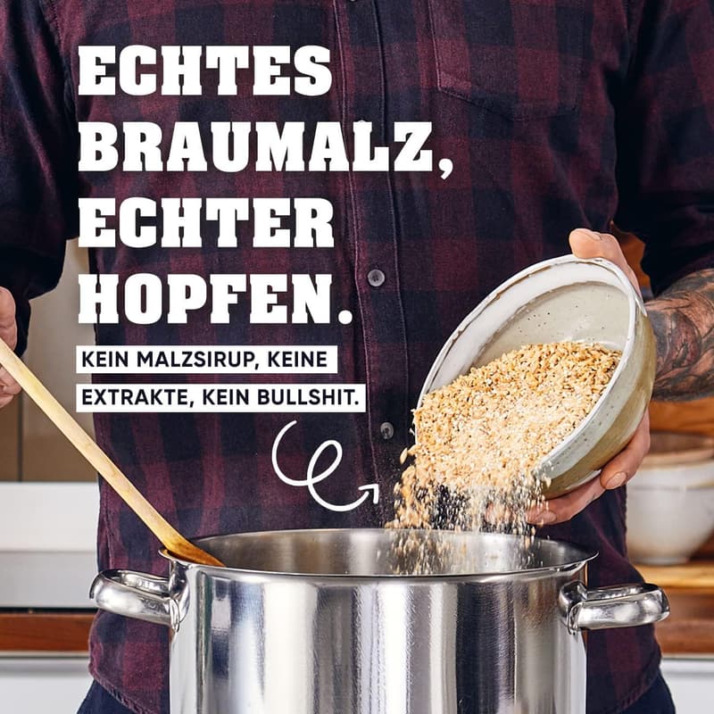Dunkles Bierbrauset für die Küche mit 5-Liter-Gärflasche, wiederverwendbar
