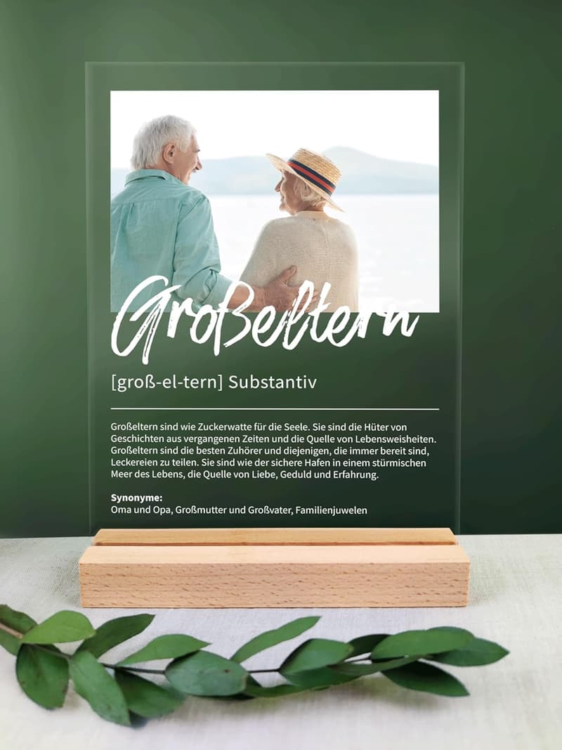 Personalisiertes Acrylgeschenk für Großeltern