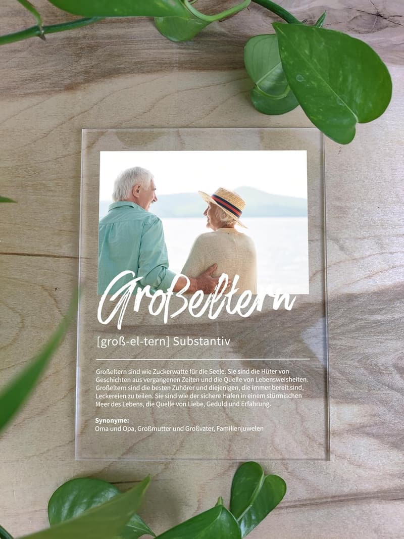 Personalisiertes Acrylgeschenk für Großeltern