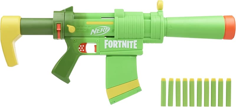 Nerf Fortnite SMG Dartblaster mit abnehmbarer Schulterstütze und 10 Darts