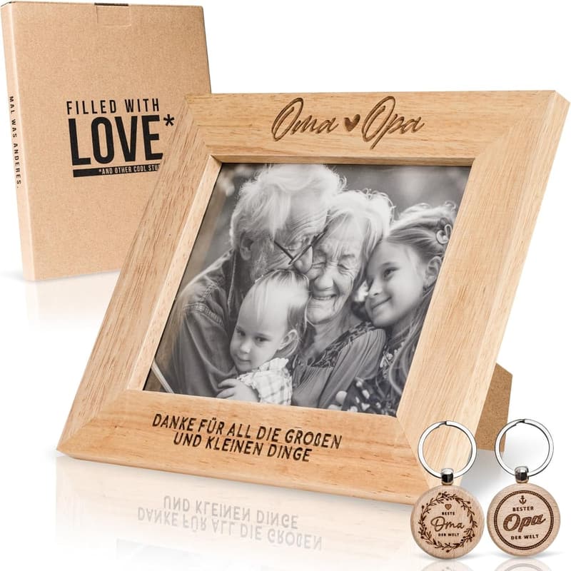 Graviertes Bilderrahmen-Geschenkset für Großeltern