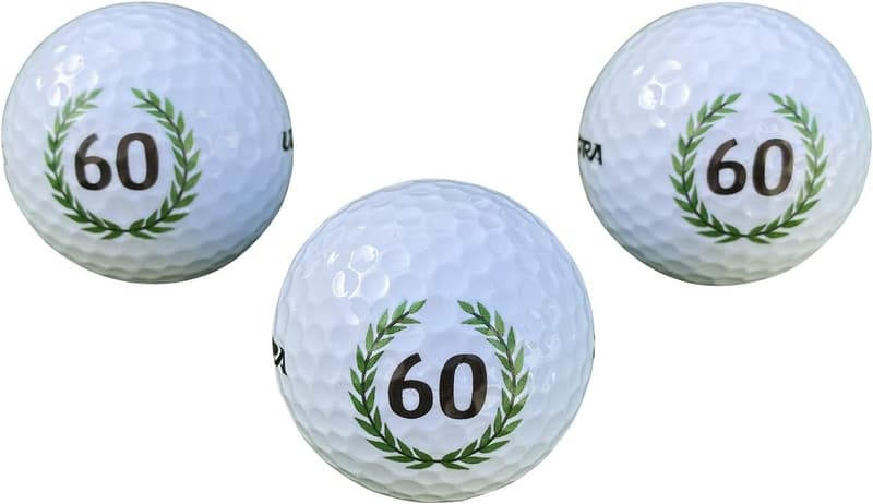Golfbälle im 3er Set mit Happy Birthday Motiv – Geschenkbox zum 60. Geburtstag