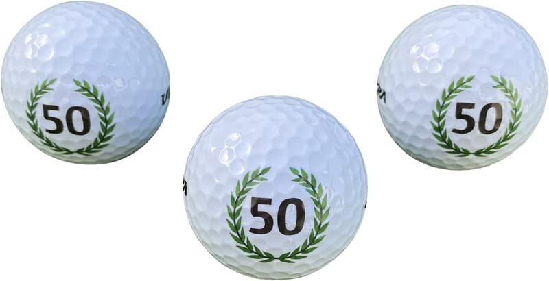 50. Geburtstag Golfbälle im Geschenkset mit Happy Birthday Motiv