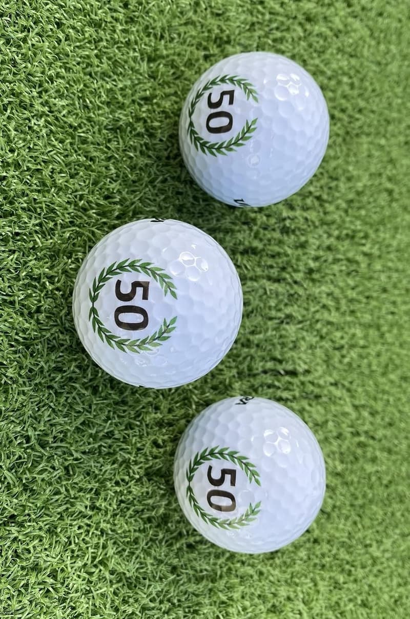 50. Geburtstag Golfbälle im Geschenkset mit Happy Birthday Motiv
