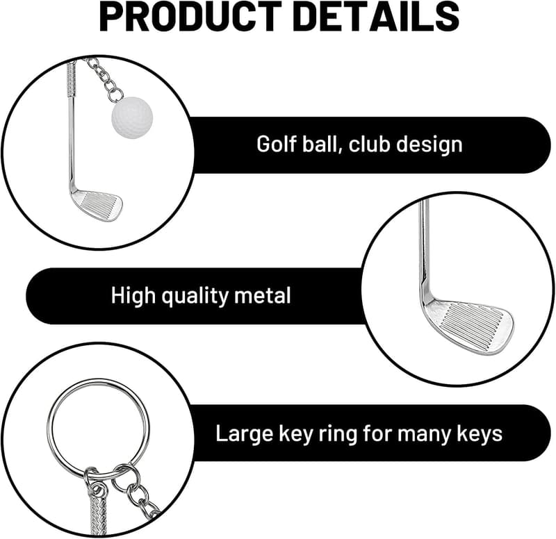 Golf Schlüsselanhänger mit Golfschläger und Bällen – Geschenk für Golfer