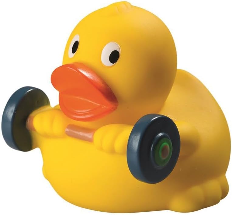 Gewichtheber-Quietscheente - Sportliche Badeente, 8 cm
