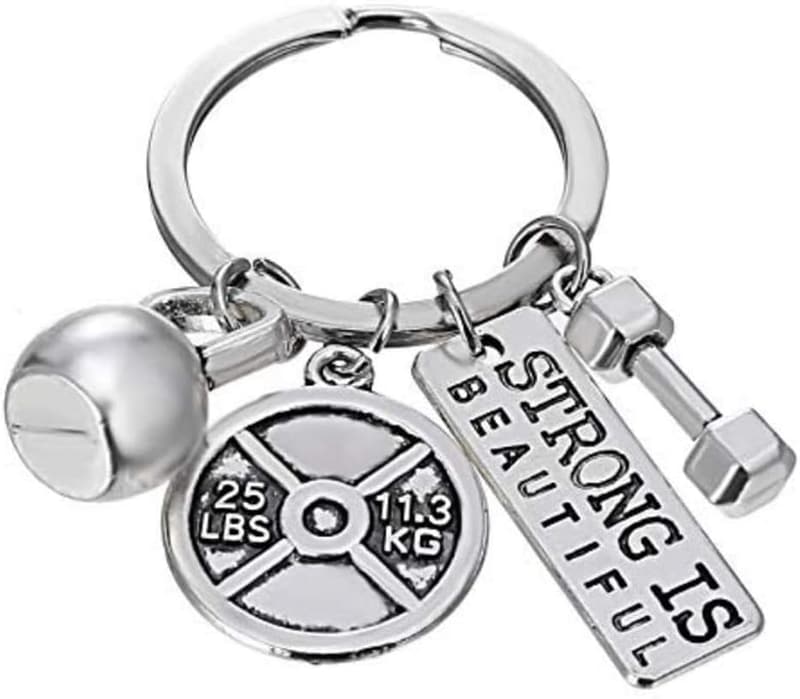Schlüsselanhänger Hantel-Design mit Mini-Kettlebell - Fitness Geschenk