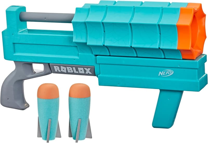 NERF Roblox Sharkbite Launcher Blaster mit 2 Raketen und Code für virtuellen Gegenstand