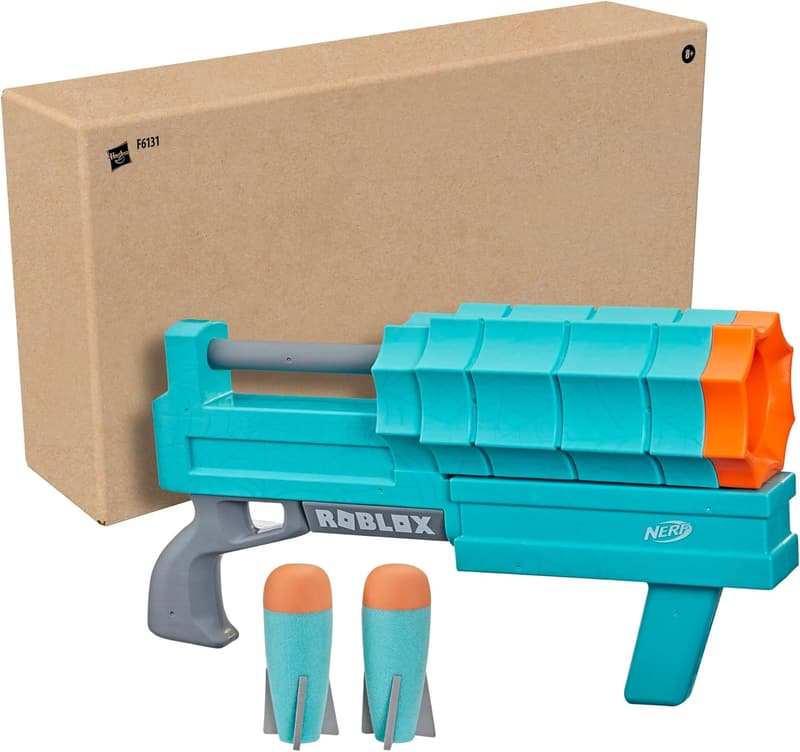 NERF Roblox Sharkbite Launcher Blaster mit 2 Raketen und Code für virtuellen Gegenstand