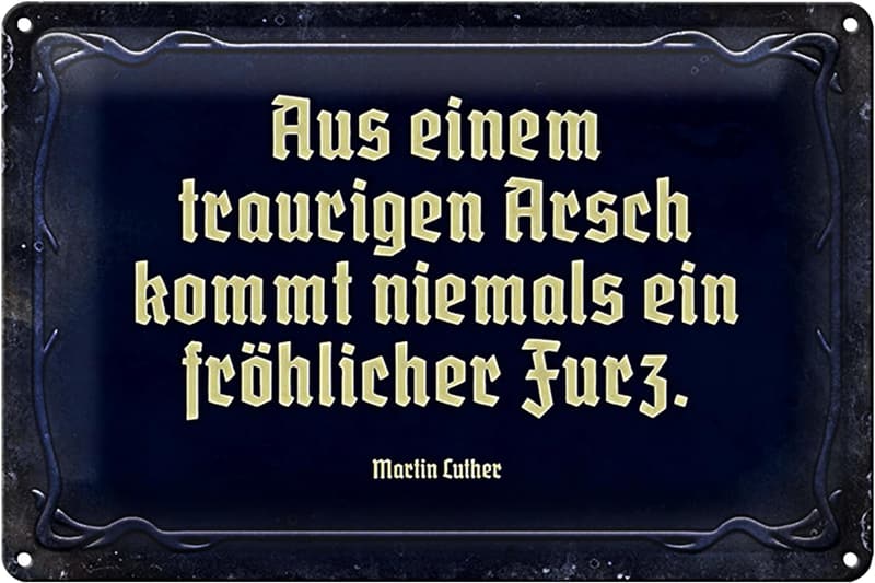 Dekoratives Blechschild mit Luther-Zitat im Vintage-Stil, 20 x 30 cm